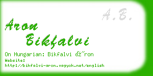 aron bikfalvi business card